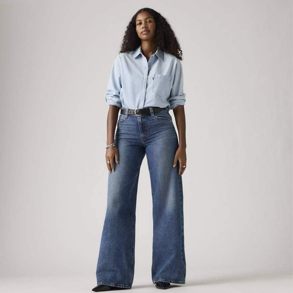 Levi's '94 Baggy Wide Leg Jeans Women 31x31 Blue Cool Eco Performance A59290018